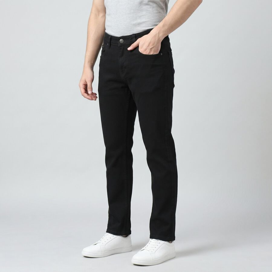 Men's Charcoal Regular Fit Stretchable Jeans, चारकोल, large