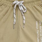 Boys' Beige Cotton Blend Contrast Panel Pyjama, गहरा पीला, small