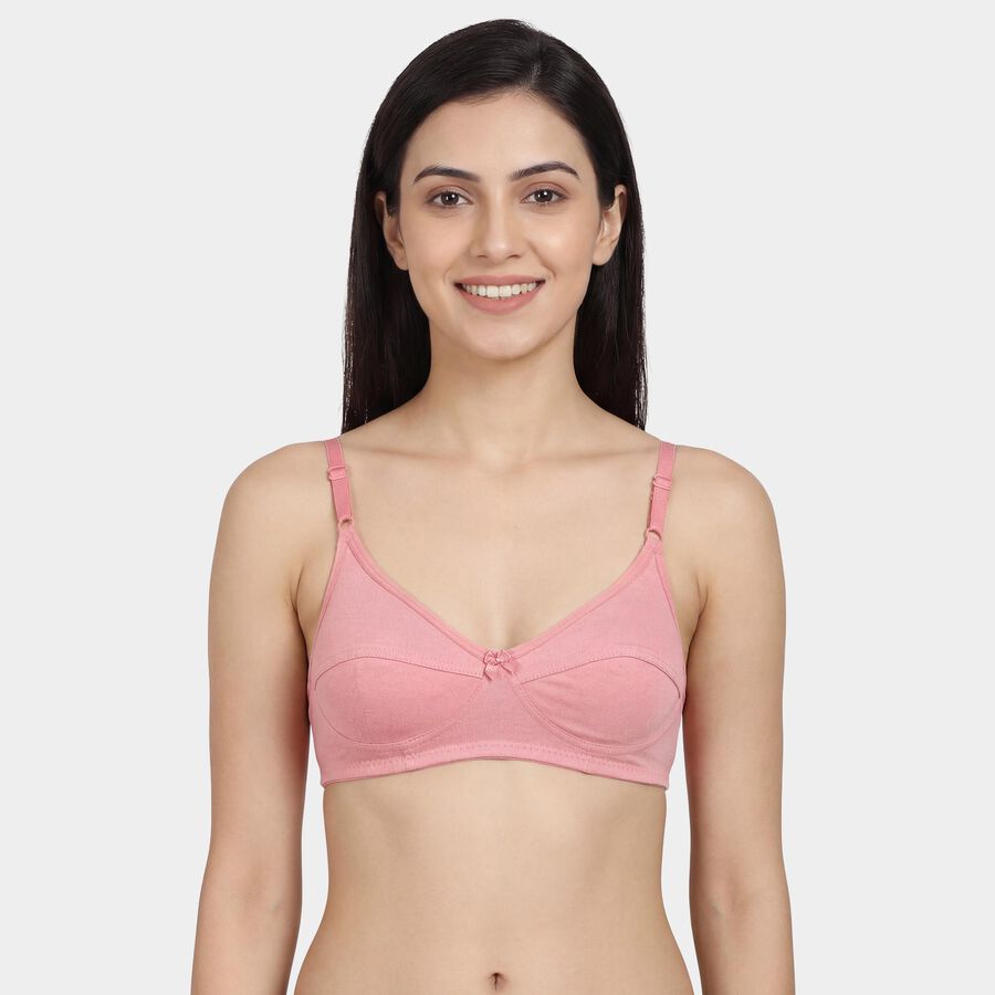 Women's Lilac Cotton V-Neck Casual Bra, Lilac, large