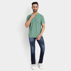 Printed Henley T-Shirt, Dark Green, small image number null