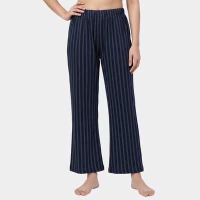 Women's Navy Blue Regular Fit Checkered Pyjama