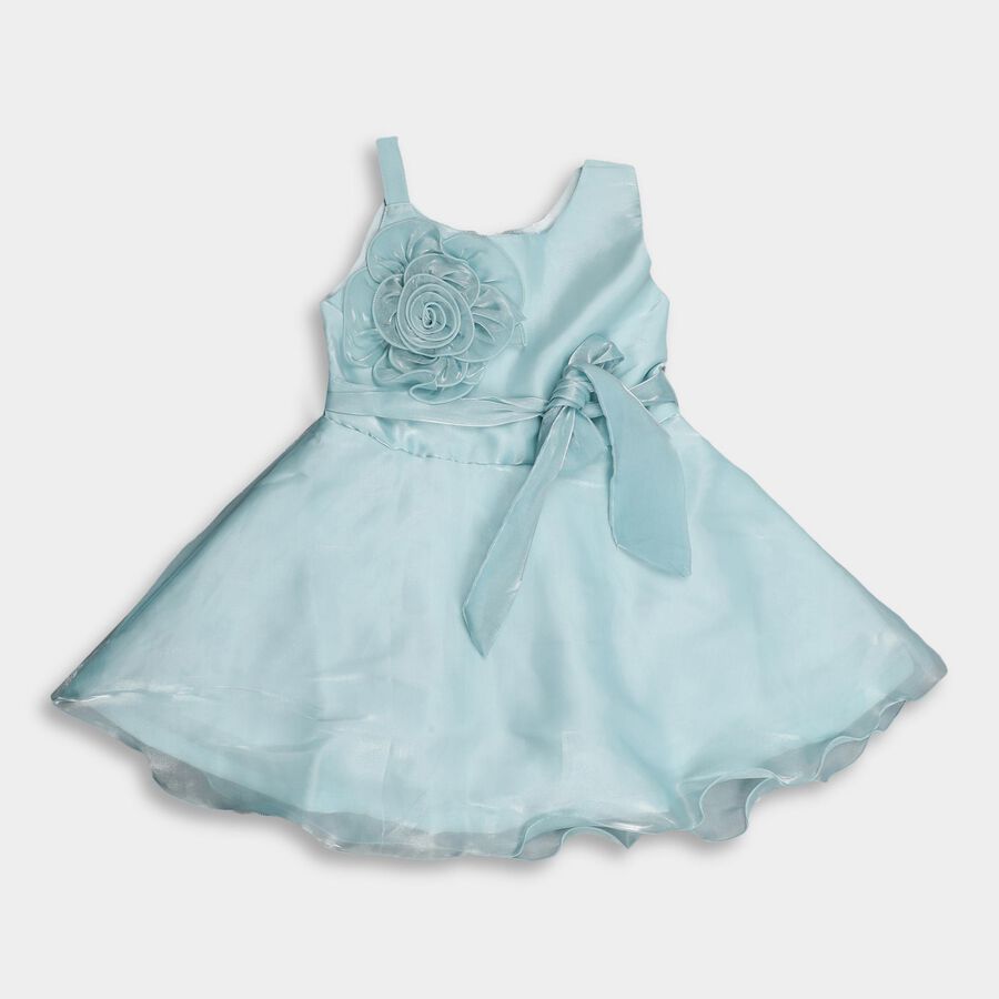 Girls' Frock, एक्वा, large image number null