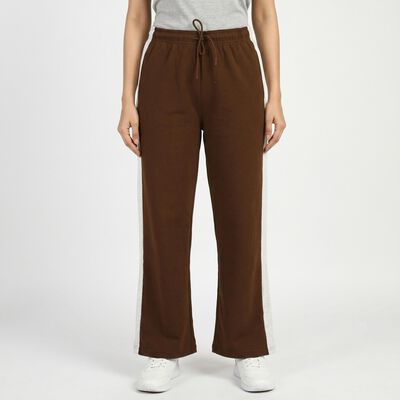 Women's Brown Regular Fit Solid Track Pants