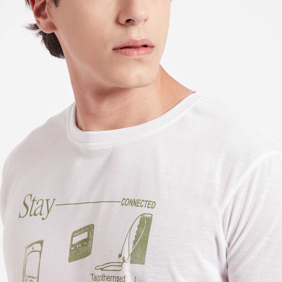 Round Neck T-Shirt, White, large image number null