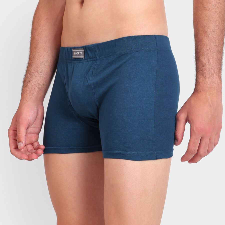 Men's 100% Cotton Trunks, Teal Blue, large image number null