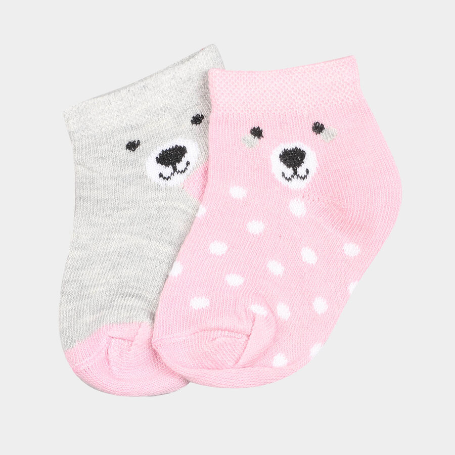 Girls Ankle Length Socks, Pink, large image number null