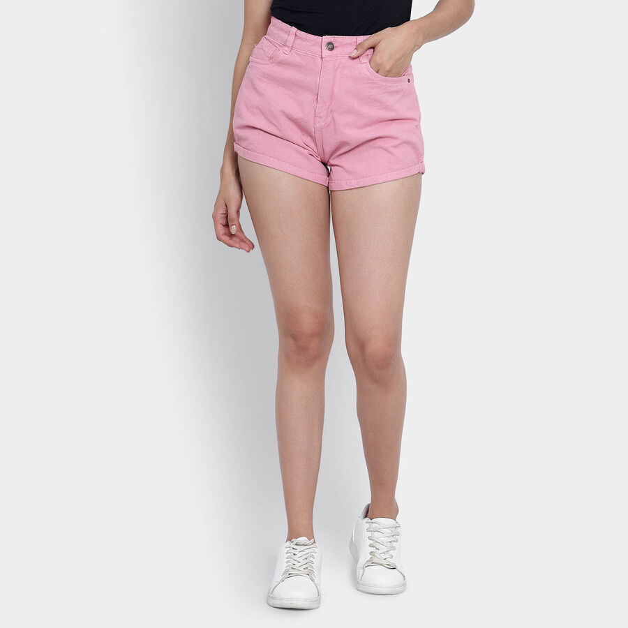 Cotton Solid Shorts, Lilac, large image number null