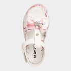 Girls' Solid Sandals, White, small