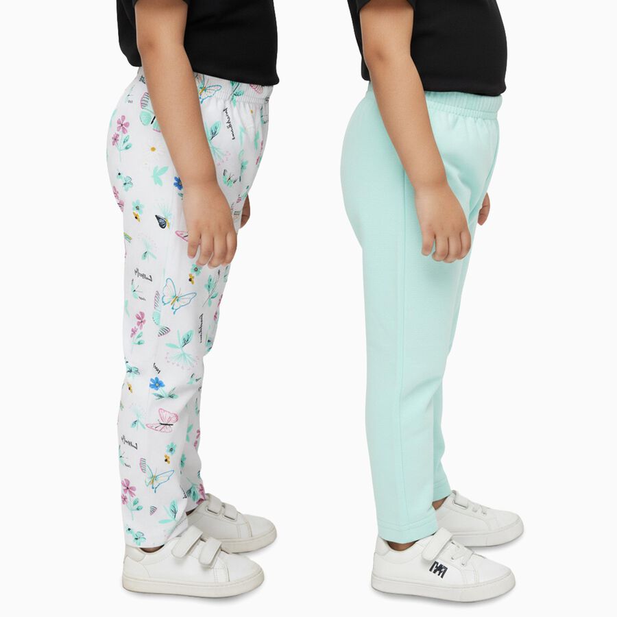 Infants White and Mint Green Cotton Printed Pyjama Set, हल्का हरा, large image number null