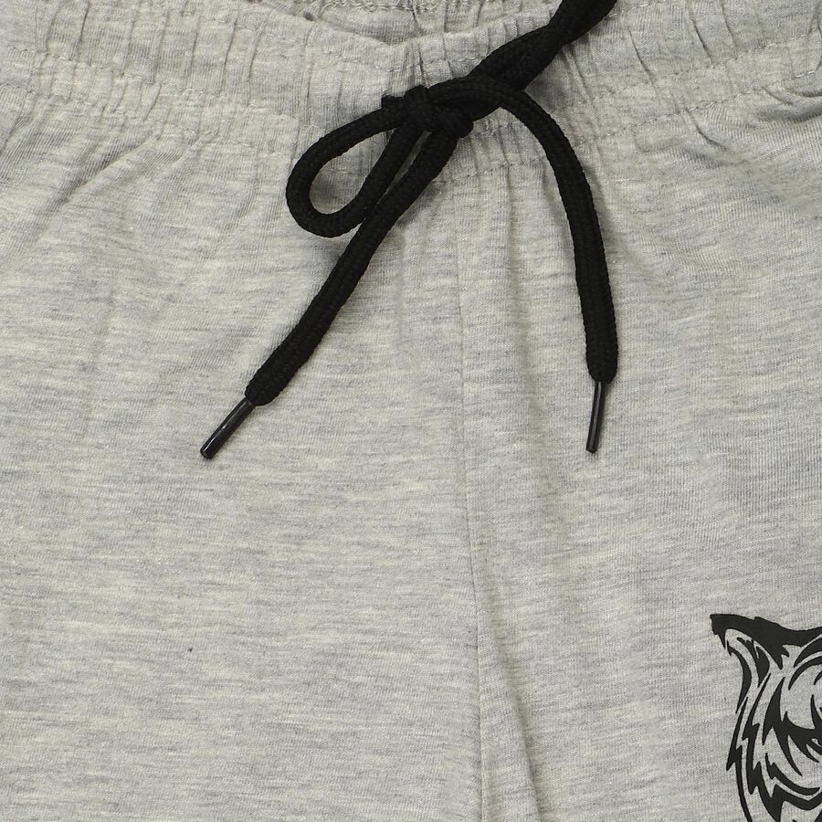 Boys Grey Jogger Fit Graphic Printed Pyjama, Light Grey, large