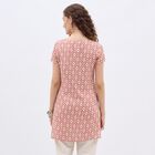 Ladies' Muted Terracotta Red V-Neck Printed Kurta, Lilac, small image number null