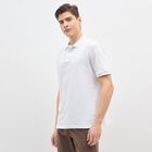 Men's White Cotton Polo Collar Classic T-Shirt, White, small