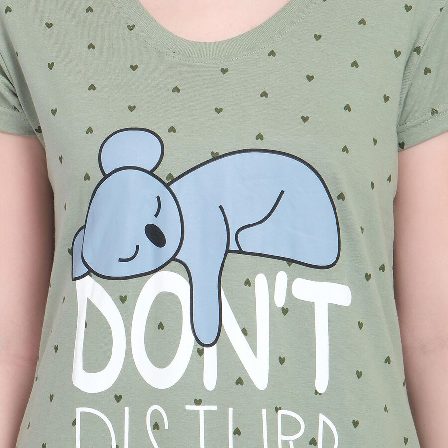 Ladies' 100% Cotton Nighty , हल्का हरा, large image number null