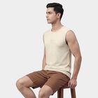 Men's Ecru Melange Round Neck Casual T-Shirt, Ecru Melange, small