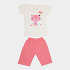 Infants Cotton Capri Set, Pink, small image number null