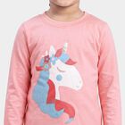 Girls Pink Round Neck Regular Top, Light Pink, small