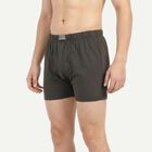 Men's Olive Green Regular Fit Solid Trunks, ओलिव, small