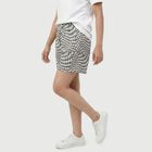 Women's Grey Regular Fit Printed Shorts, गहरा ग्रे, small