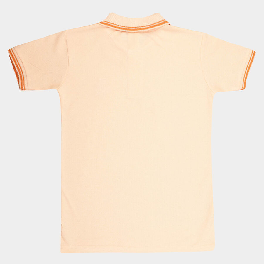 Boys Solid T-Shirt, Peach, large image number null