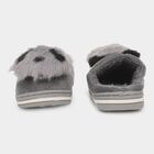 Kids Muted Charcoal Gray Fur Slip-On Winter Slippers, ग्रे, small image number null