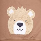 Infants Muted Beige Cotton Crew Neck Casual Sweatshirt, गहरा पीला, small image number null