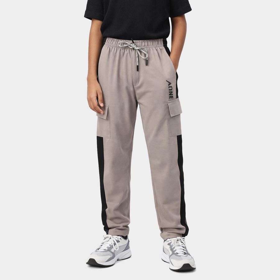 Boys Grey Regular Fit Solid Pyjama, Light Grey, large