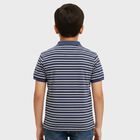 Boys Deep Midnight Navy Blue Crew Neck Casual Half Sleeve T-Shirt, Navy Blue, small