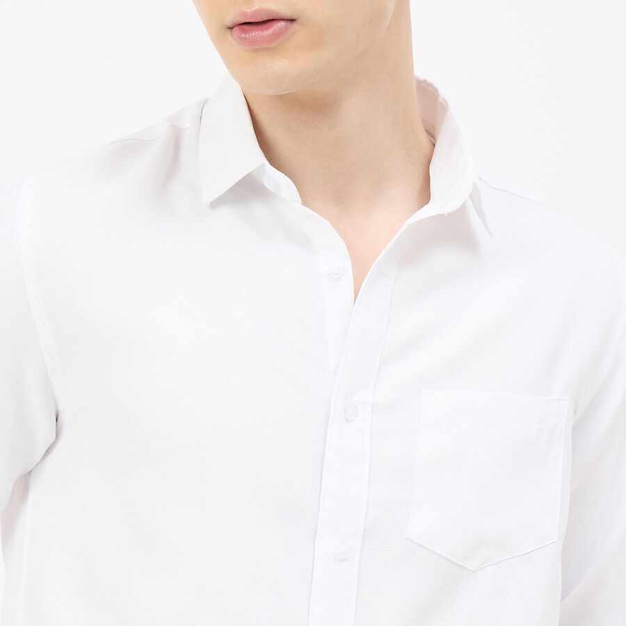 Men's White Classic Collar Classic Formal Shirt, White, large