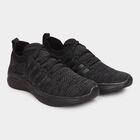 Men's Dusty Charcoal Black Lace-Up Sports Shoes, काला, small image number null
