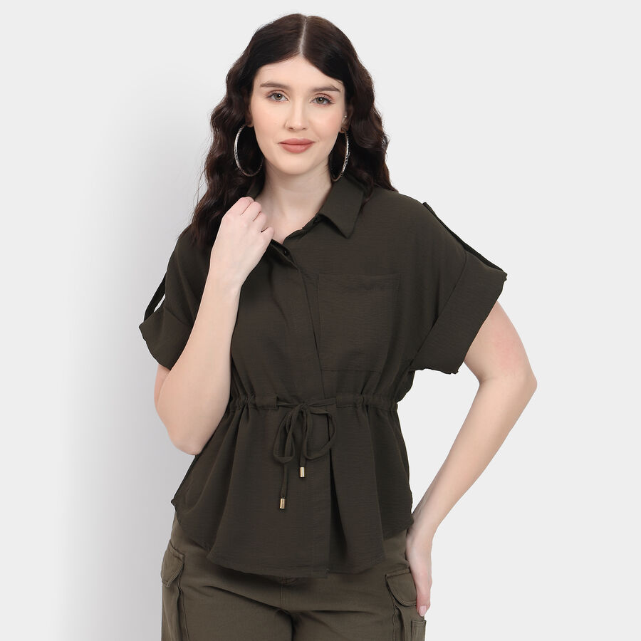 Ladies' Shirt, ओलिव, large