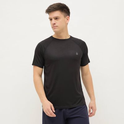 Men's Black Crew Neck Athleisure T-Shirt