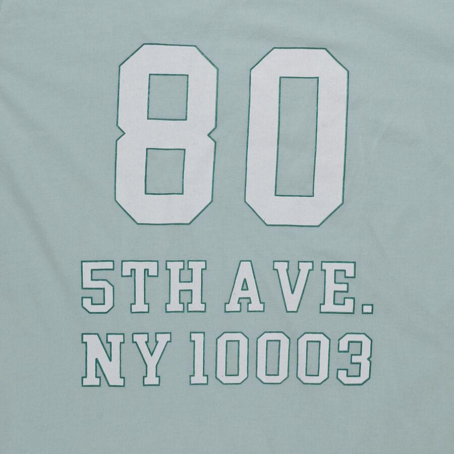 Boys Green Round Neck Casual T-Shirt, Light Green, large