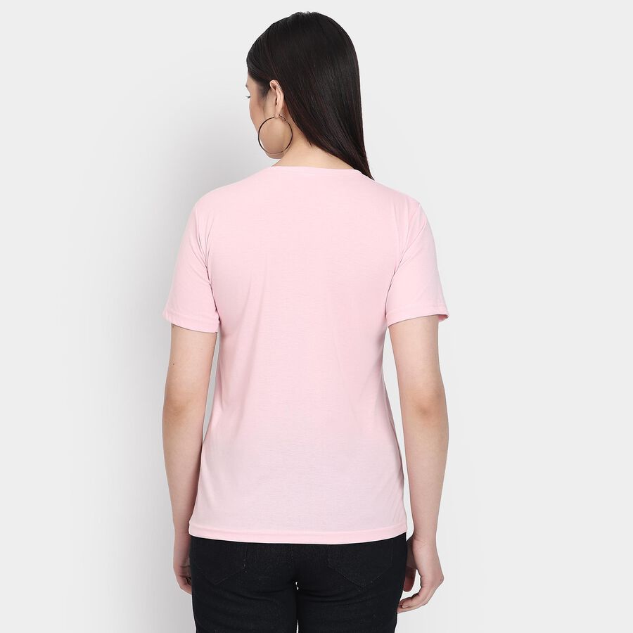 Ladies' Round Neck T-Shirt , Pink, large