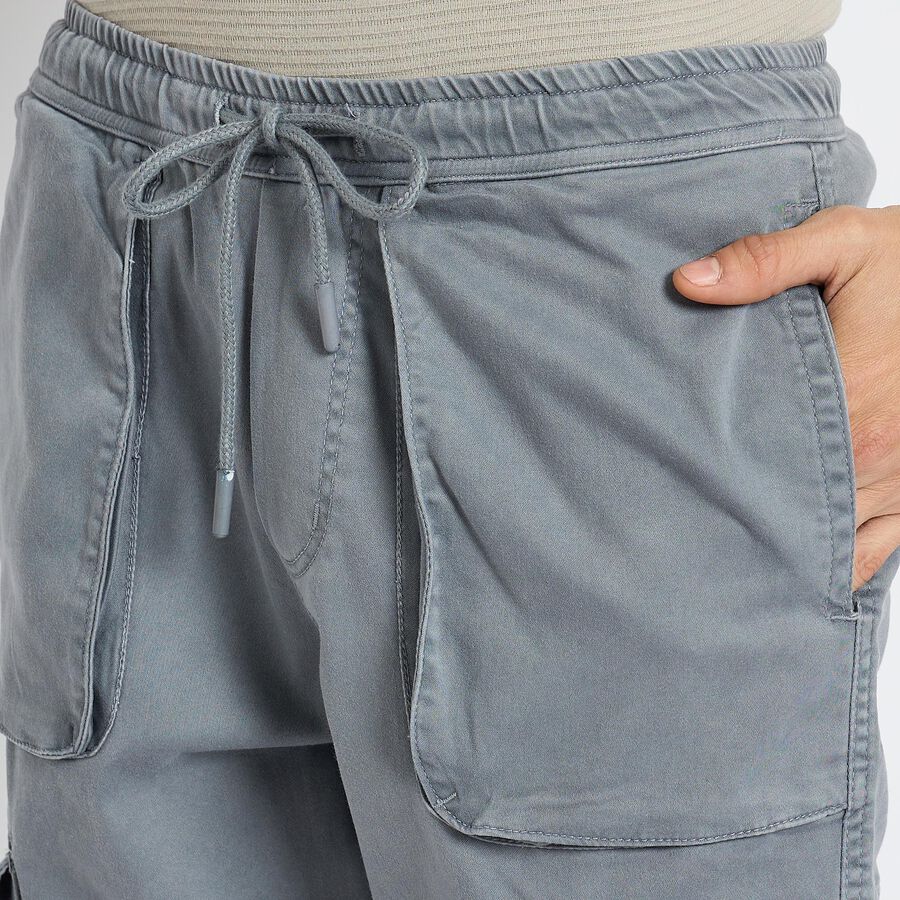Men's Slim Fit Casual Trousers, Light Grey, large image number null