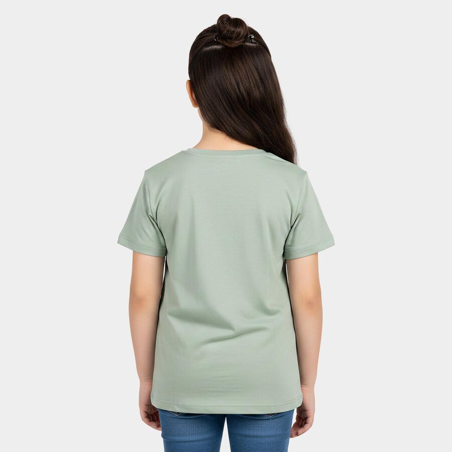 Girls' T-Shirt, हल्का हरा, large