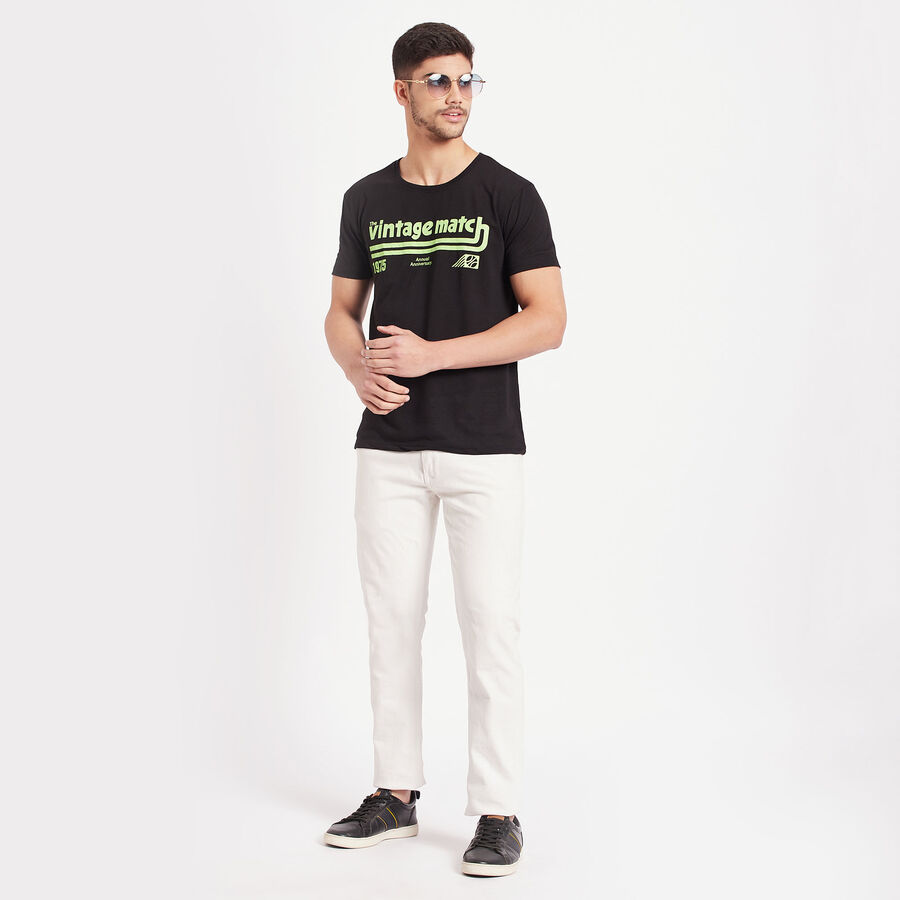 Round Neck T-Shirt, Black, large image number null