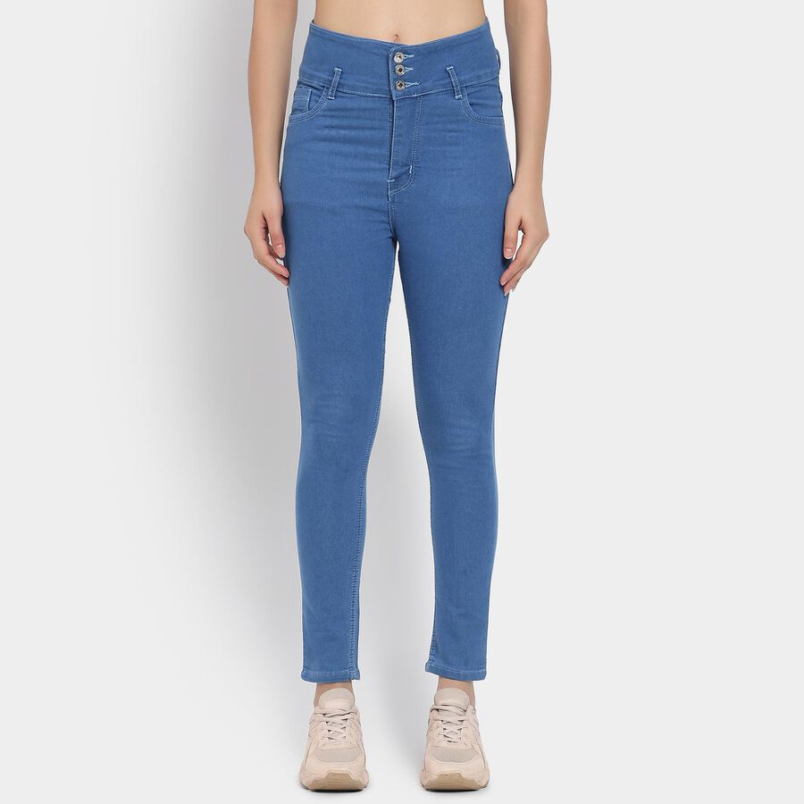 Ladies' Jeans, मध्यम नीला, large image number null