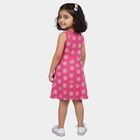 Girls' Pink Floral Printed Sleeveless A-Line Frock, गुलाबी, small