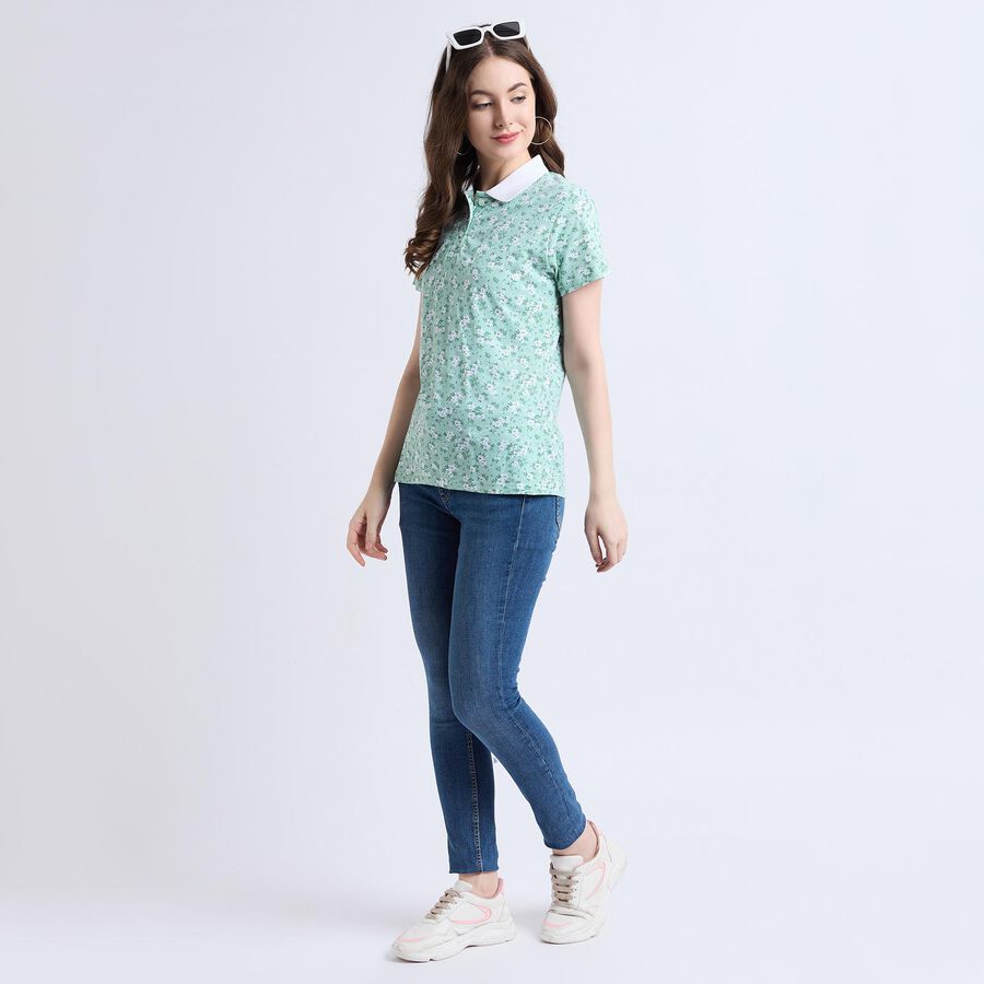 Ladies' 100% Cotton Polo T-Shirt , Light Green, large image number null