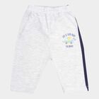 Infants Solid Elasticated Waist Pyjama, Melange Light Grey, small image number null