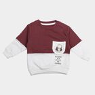 Infant's Purple and White Cotton Crew Neck Pullover Sweatshirt, बैंगनी, small