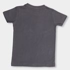Boys' Dark Grey Cotton Round Neck Printed T-Shirt, Dark Grey, small image number null