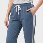 Women's Navy Blue Regular Fit Side-Striped Track Pants, Navy Blue, small