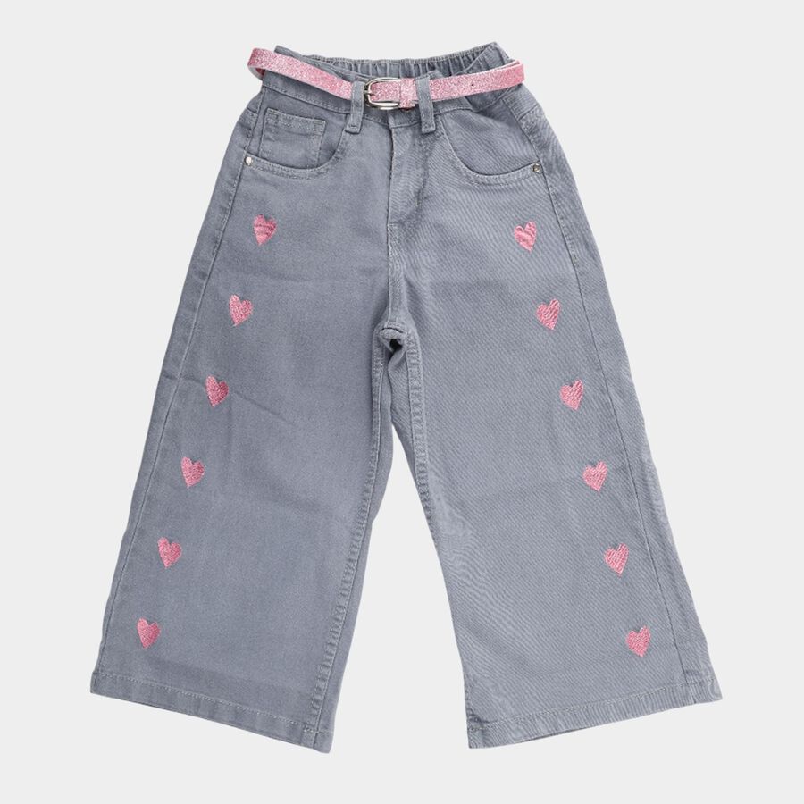 Girls' Jeans, हल्का ग्रे, large