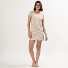 Women's Light Beige Round Neck Casual Nighty, गहरा पीला, small image number null