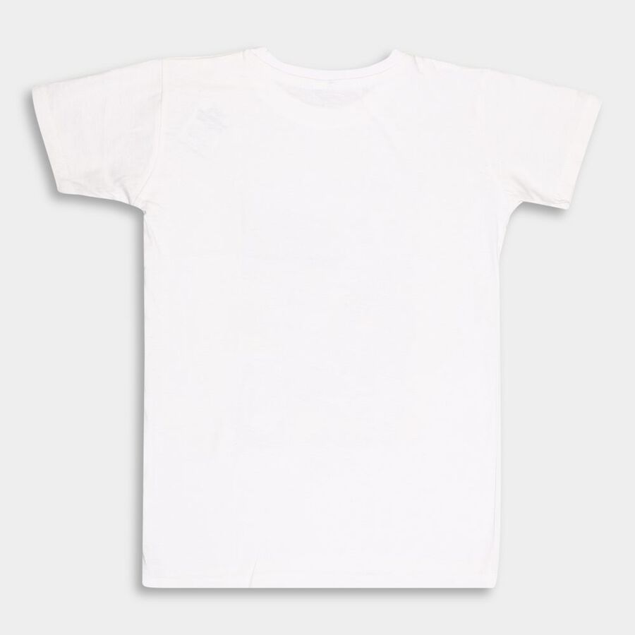 Boys' Cotton T-Shirt, White, large image number null