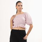 Women's Muted Lilac Casual Checked Top, Lilac, small
