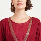 Solid 3/4Th Sleeves Kurta, Red, small image number null