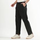 Men's 100% Cotton Slim Fit Casual Trousers, ओलिव, small