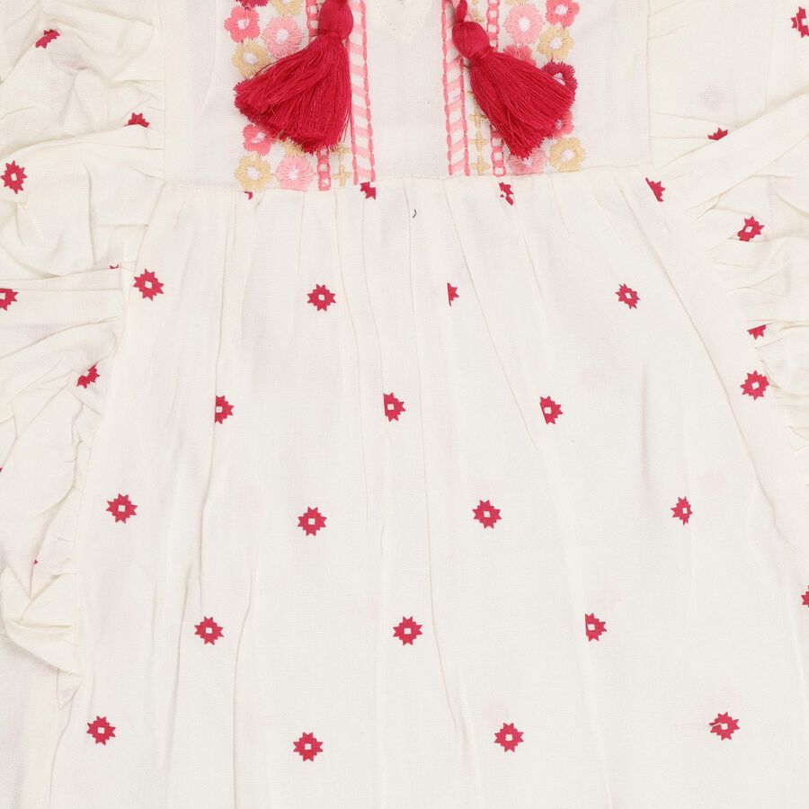 Girls' Frock , ऑफ व्हाइट, large